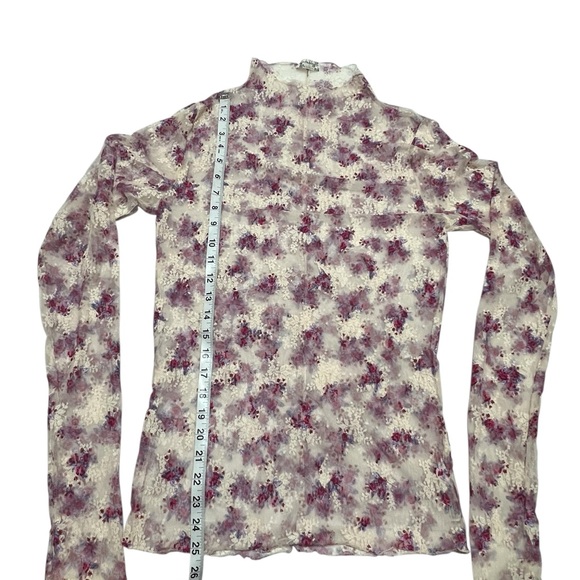 FREE PEOPLE Intimately Lady Lux Top Embroidered Print Floral Mesh Lace Size XL - Picture 6 of 12
